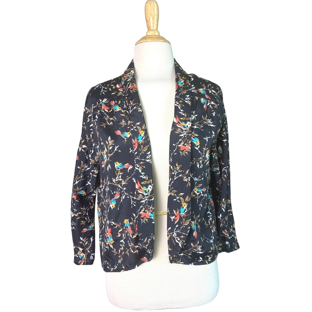 New STARSCENE Los Angeles Medium Bird Novelty Print Open Front Cardigan Shrug